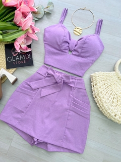 Conjunto linho lilás - comprar online