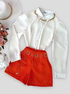 Shorts alfaiataria Zara Coral