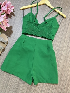 Conjunto alfaiataria verde brilho - comprar online