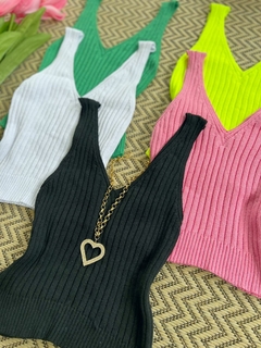 Cropped tricot canelado - comprar online