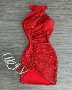Vestido paête vermelho