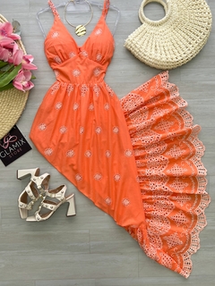 Vestido longo laise coral (cópia)