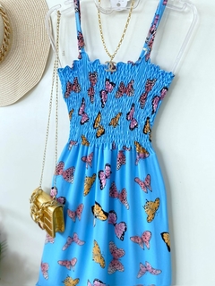 Vestido Bia borboletas azul - comprar online