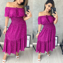 Vestido midi poá