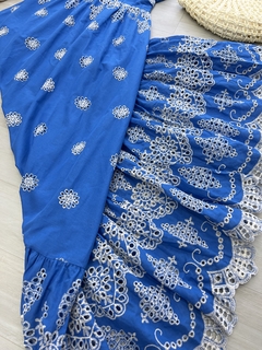 Vestido longo laise Azul - comprar online