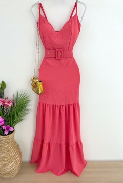 Vestido longo cinto (cores) - Glamix 