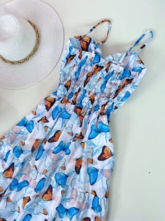 Vestido borboletas crepe de seda na internet