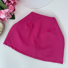 Saia shorts alfaiataria pink na internet