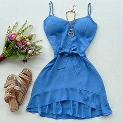 Vestido de amarrar azul