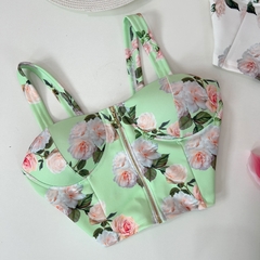 Cropped zíper floral - buy online