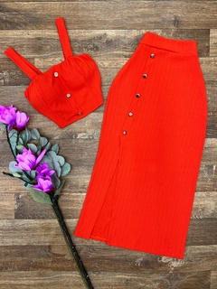 Conjunto canelado coral