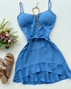 Vestido de amarrar azul - comprar online