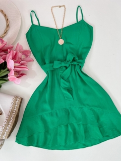 Vestido de amarrar verde - comprar online
