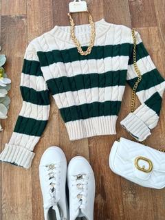 Cropped tricot listrado - comprar online