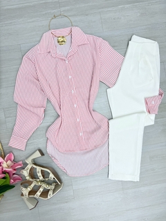 Camisa listrada rosa