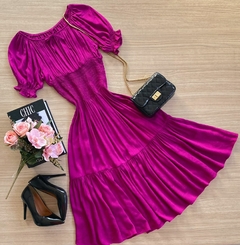 Vestido midi lastex