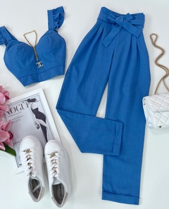 Conjunto linho Azul jeans - comprar online