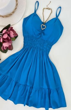 Vestido Lastex azul - comprar online
