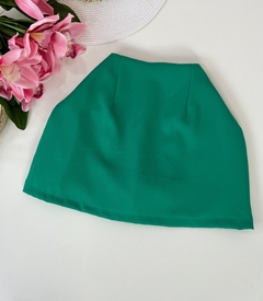 Saia shorts alfaiataria verde - comprar online