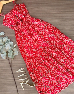 Vestido laise vermelho longo - comprar online