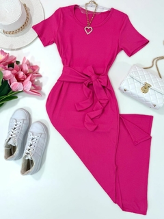 Vestido mídi canelado - buy online