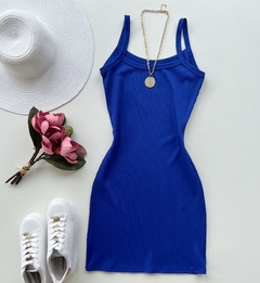 Vestido canelado azul