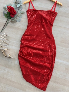 Vestido paête vermelho - comprar online