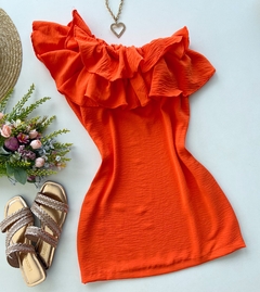 Vestido babado coral - buy online