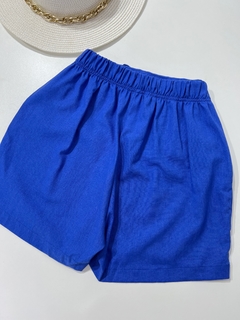 Shorts linho azul on internet