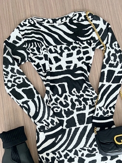 Vestido tricot Animal print - comprar online