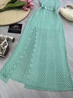 Vestido longo tricot verde - comprar online