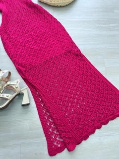 Vestido longo tricot pink - comprar online