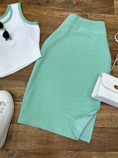 Conjunto canelado verde menta - comprar online