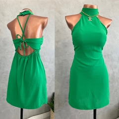 Vestido gola verde - comprar online