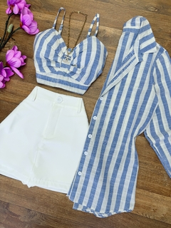 Conjunto camisa e Crooped linho - comprar online