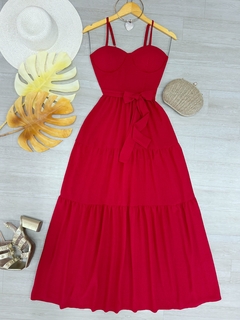 Vestido Isa longo vermelho