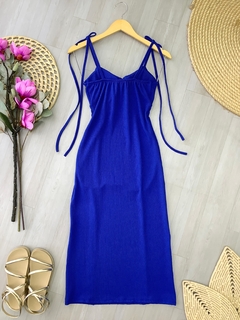 Vestido Canelado azul - comprar online