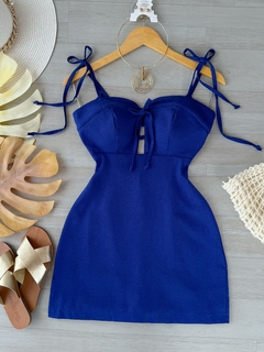 Vestido linho azul