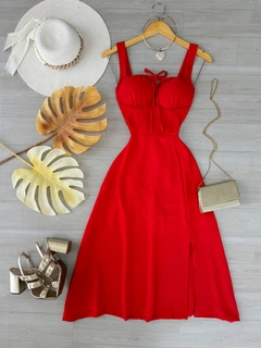 Vestido midi Luana vermelho