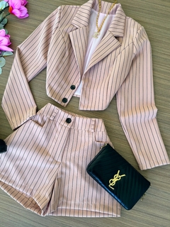 Conjunto alfaiataria risca de giz blazer - comprar online