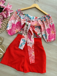 Saia/shorts linhão coral - comprar online