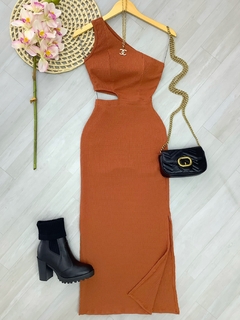 Vestido midi Canelado - comprar online