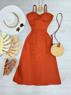 Vestido midi linho