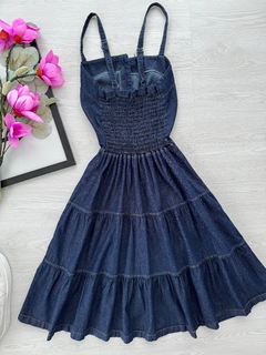 Vestido midi Jeans botões na internet