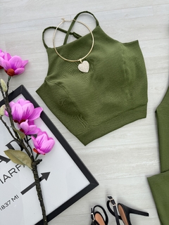 Cropped Luci verde militar