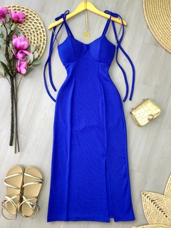 Vestido Canelado azul