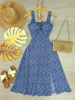 Vestido midi Luana azul