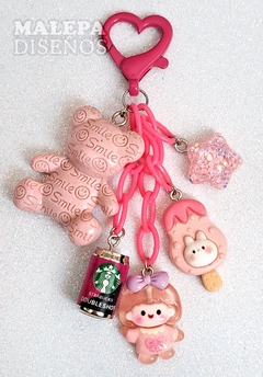 Pink kawaii Llavero cadena