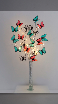 Mariposas en flor Colores A Elegir con florero de vidrio. - comprar online