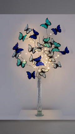 Mariposas en flor Colores A Elegir con florero de vidrio. - tienda online